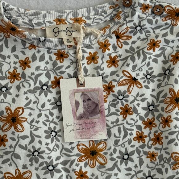 Jessica Simpson Girls Fall Floral Print Peplum Fleece Shirt Size 7-8 New - Picture 3 of 8